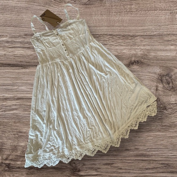 POL Dresses & Skirts - POL Ivory Sundress Women's S‎ Lace Trim Crochet Soft Adjustable Straps NWT
